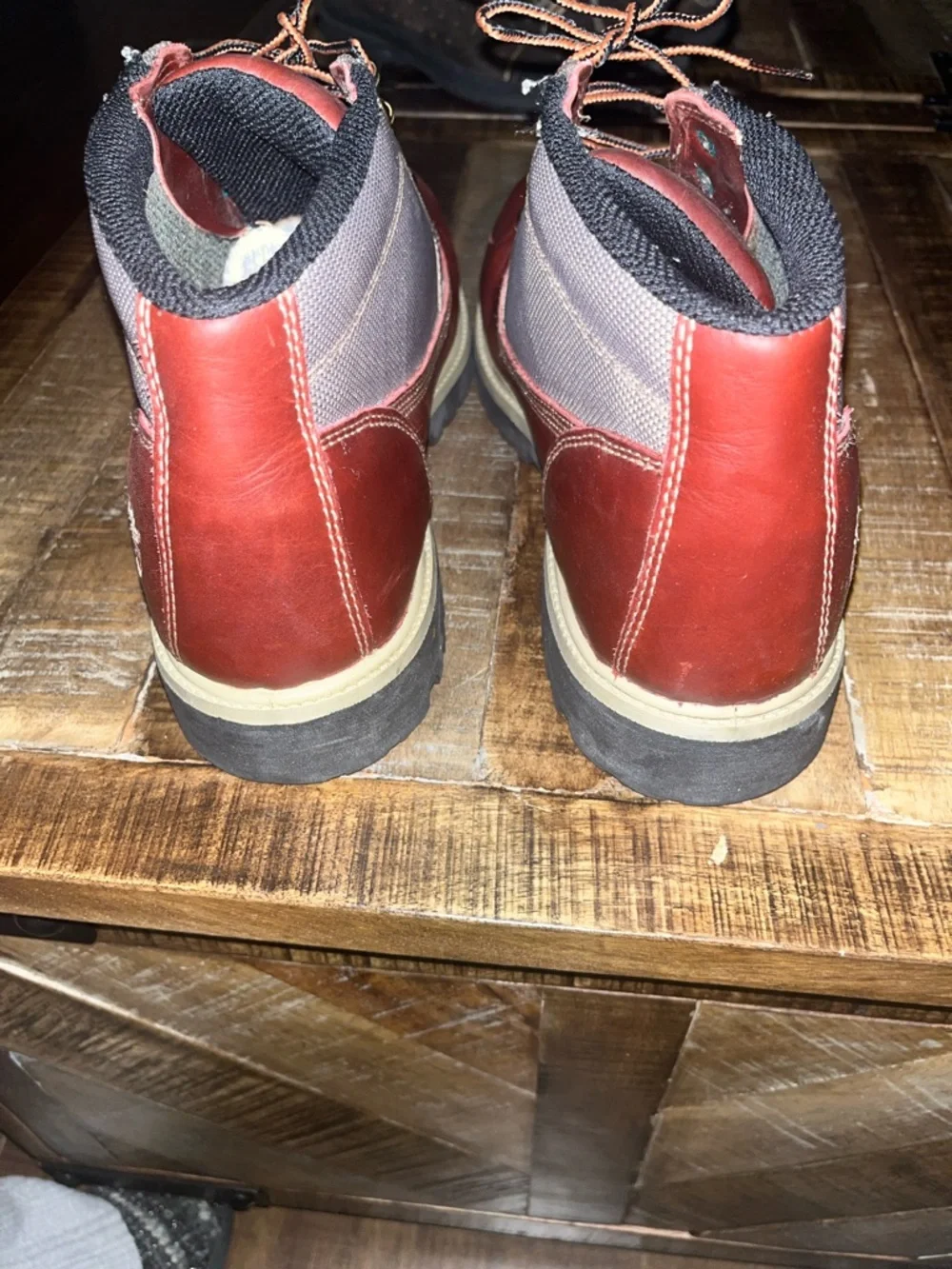 Timberland Men's Two-Tone Brown and Tan Leather Hiking Boots